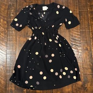 HD in Paris Black Polka Dot Dress with Elastic Waist